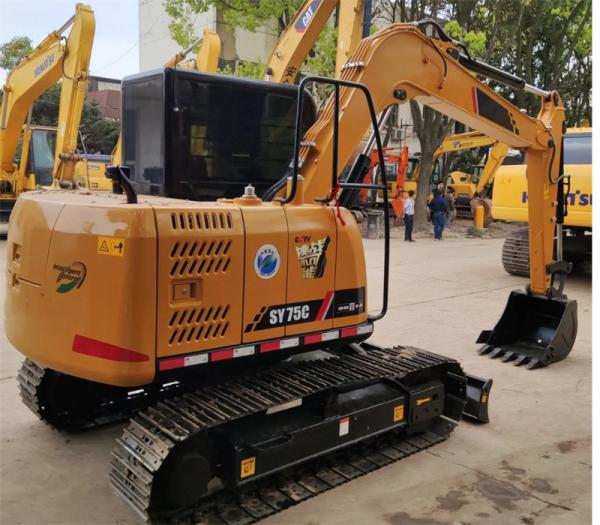 Usada em bom estado Orange Sany75C Excavator 7280Kg Com 0,12 ~ 0,32m3 Capacidade de balde