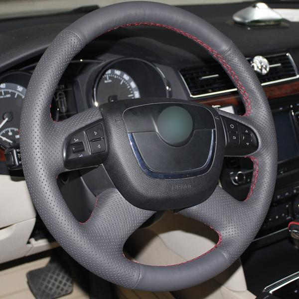 Skoda Octavia a5 Superb Fabia 2012 2013 2014 Artificial Leather Steering Wheel Cover