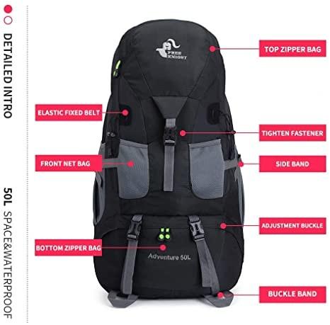 50l Lightweight Water Resistant Hiking Backpack For Climbing Camping Touring