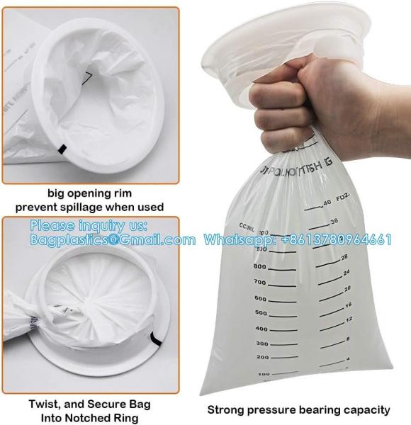Vomit Bags Disposable Barf Bags 10Pack,1500ml White High Density Emesis Bags With Snap,Perfect For Morning Sickness