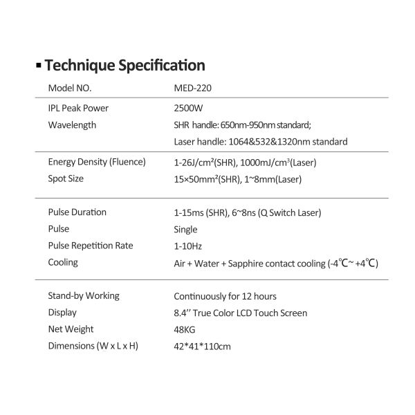 Multifunctional Hair removal System Super SHR IPL Elight