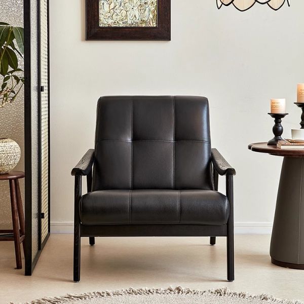 Nordic Vintage Modern Armchair Single Sofa Lazy Designer Solid Wood Tiger Chair