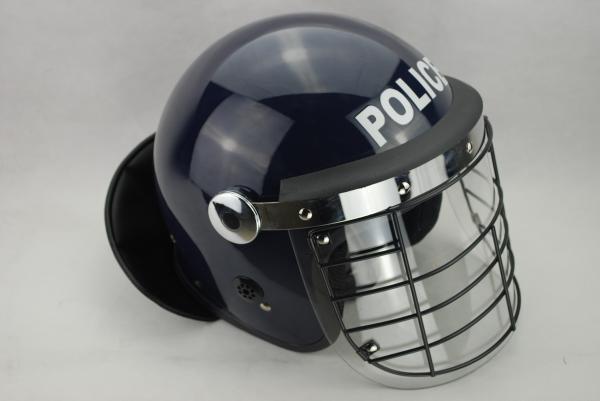 Police Security Anti Riot Helmet Adjustable Size With Face Shield Steel Fence