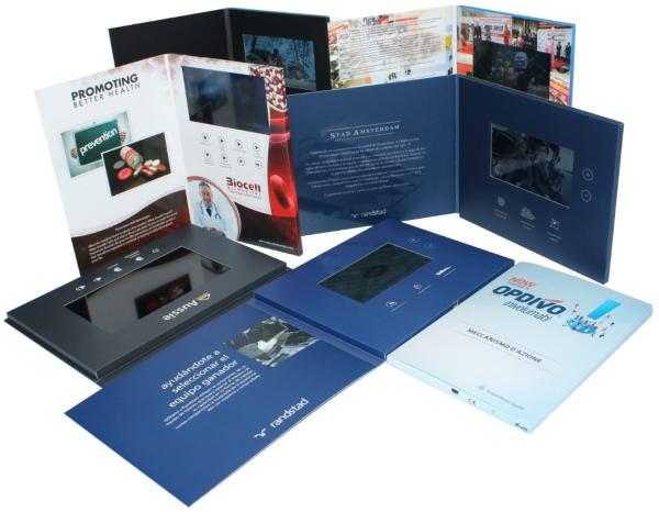 VIDEO IN FOLDER rechargeable battery bespoke video wedding invitations card with 512MB memory