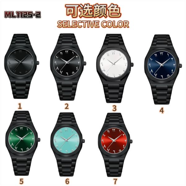 Luxury Business Black Alloy Band Arabic Dial Watches for Men Custom Logo