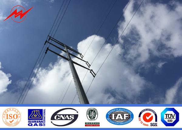 20M 20KN Afrian Anchor Bolt Type Steel Transmission Pole With 2.5mm - 30mm Bare Thickness