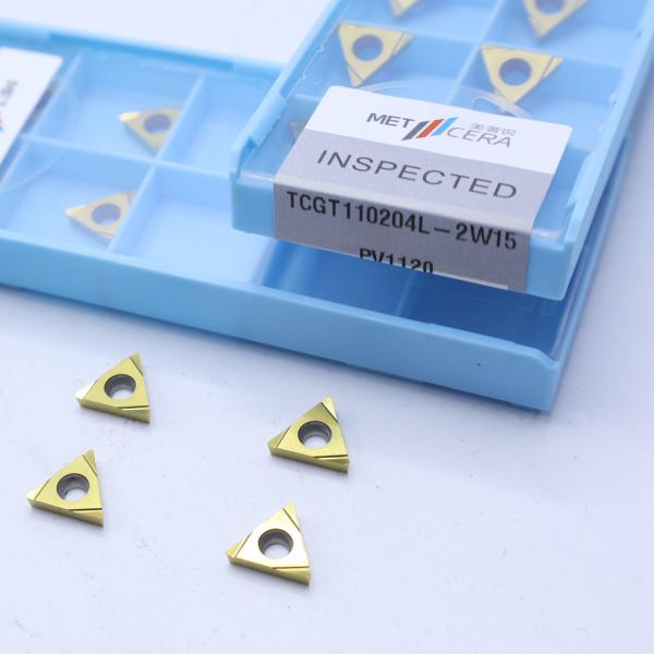 Retournement externe Cermet CNC inserts TCGT11 TCGT1102 avec 2W15 finition tranchante disjoncteur pour le traitement des alliages métalliques d'acier