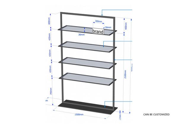 Brand Men's Retail Store Clothing Racks , Luxurious Metal Clothes Rack For Shopping Mall