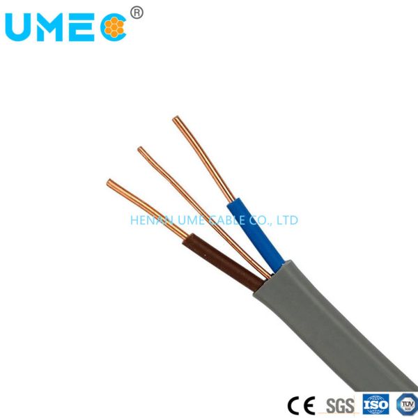 1.5/2.5mm 3 Core 2 E PVC Insulated Solid Copper Electrical Wire Flat Twin and Earth Cable