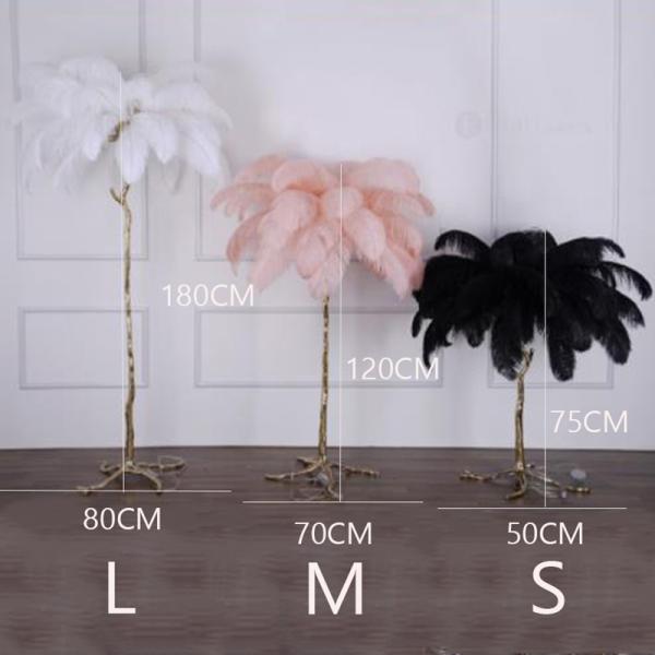 Hotel Lighting Brass Stand 220V Feather Palm Tree Floor Lamp