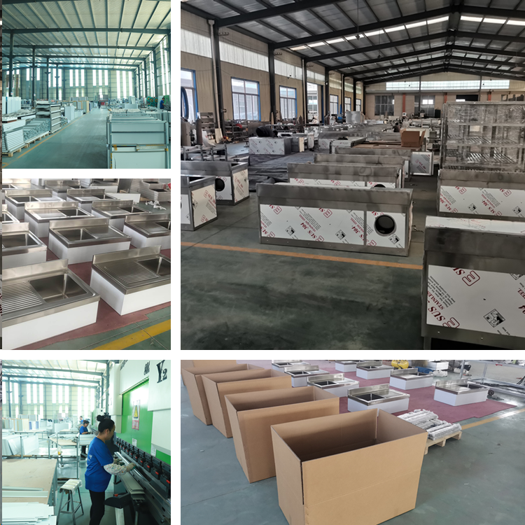 Customized Size Stainless Steel 201/304 Work Table with Sliding Doors for Commercial Kitchen Storage