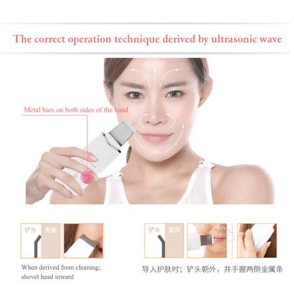Slim Multifunction Beauty Device , Shovel Peeling Ultrasonic Skin Scrubber