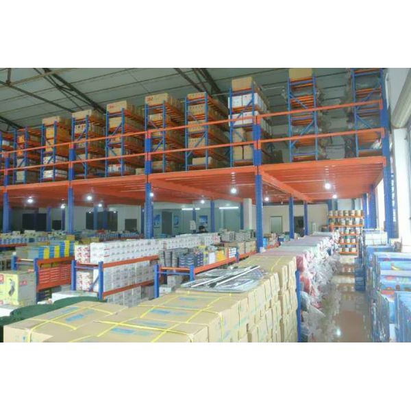 Система хранения промышленного склада стальная, подгонянная вешалка мезонина