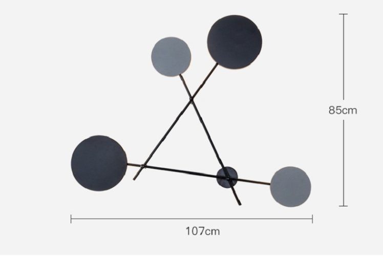 Sconces 85cm приведенные стены черного листового железа высоты диаметра 107cm акриловые современные