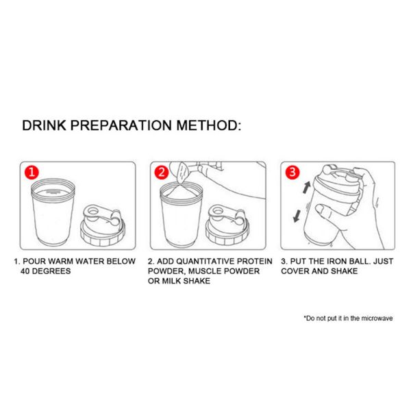 Fitness Sport 400ML Shaker Mixer Cup Protein Smoothie Bottle For Powder Mixing