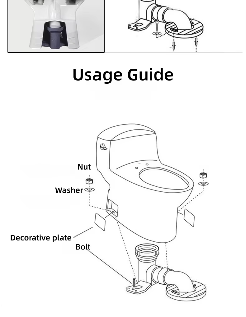 Modern Bathroom PVC Toilet Relocation Kit Garbage Drain Pipe Easy Installation Super Thickened Reinforced Leak-Proof