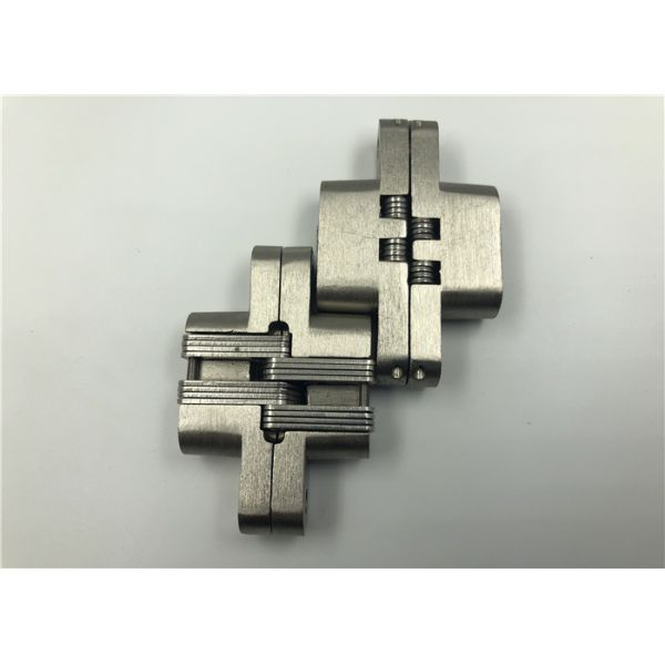Mini Cross Hidden Door Hinges Satin Nickel For Cupboard Wardrobe Door