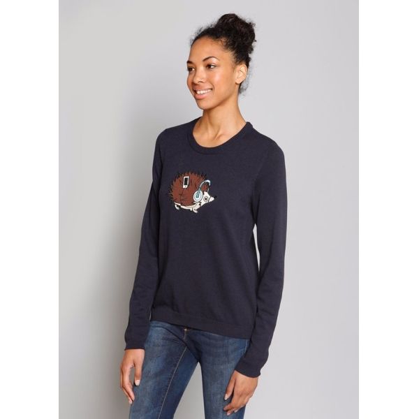 WOMEN'S 100% COTTON APPLIQUE EMBROIDERY KNITTED SWEATER ( PULLOVER )