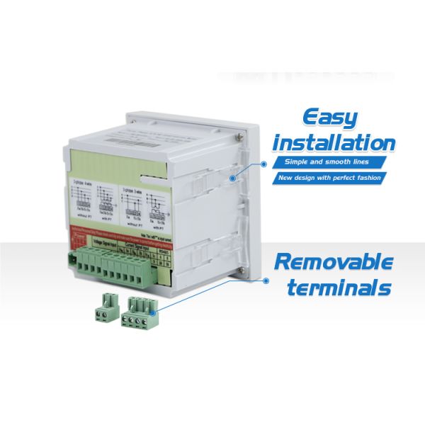 Three  phase multi amp volt Hz digital panel Meter support RS485 11kv panel power meter