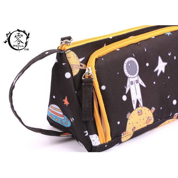 Cartoon Spaceman Cosmetic Makeup Kit Bag , Cute Women Portable Makeup Box Case