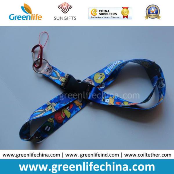 Dye-sublimated full color lanyard with good quality heat transferred custom printing