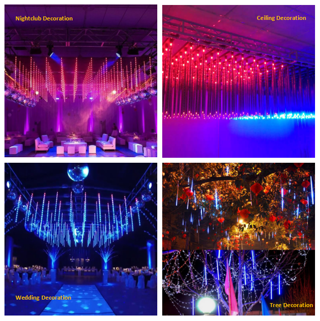 1M LED Meteor Lights 12W DMX RGB IP65 Waterproof Pixel Tube Lights