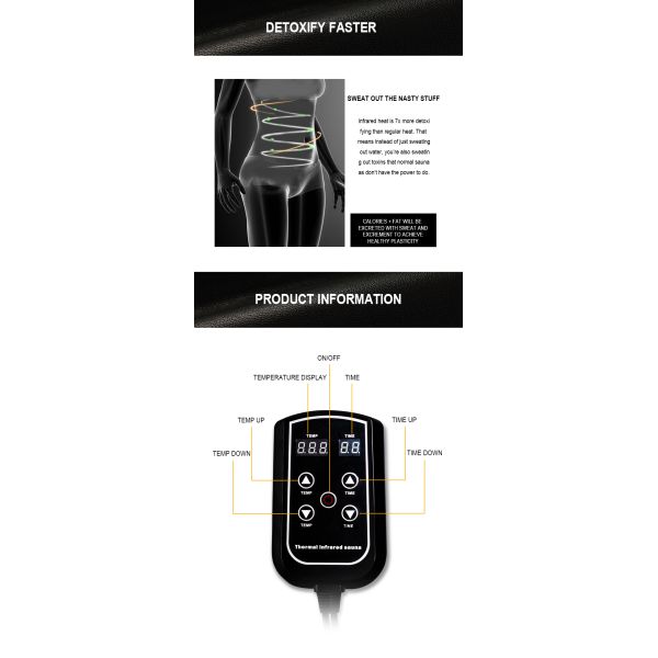 Шелковое одеяло для сауны Оригинальный костюм для похудения Целюлит Дальнее инфракрасное одеяло для постели 600w US Plug