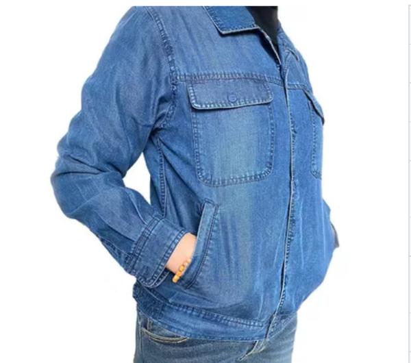Workwear Tencel Denim Fabric 20S 240gsm Anti Static Clothing Material Cool Touch