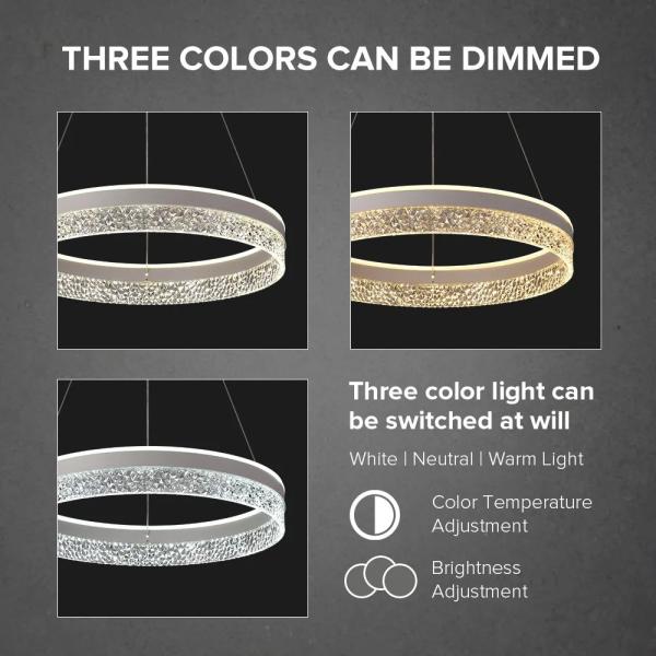 Minimalist Design Indoor Living Room Circle Dinging Room Acrylic Chandelier Gold Led Ring Pendant Light