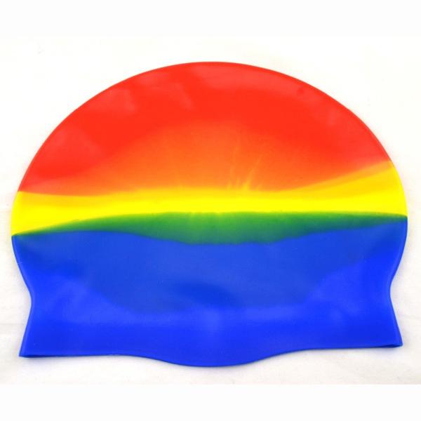 Silicone Multicolor Triathlon Swim Cap For Adult Women Men Youth