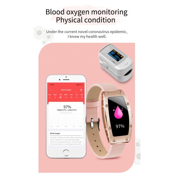 Браслет дам аттестации K18 CE умный с функцией ВВП