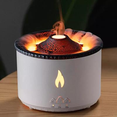 360ml Hot Home Appliance Air Fresher Ultrasonic Flame Remote Control Jellyfish Aroma Diffuser 3D Fire Volcano Air Humidifier