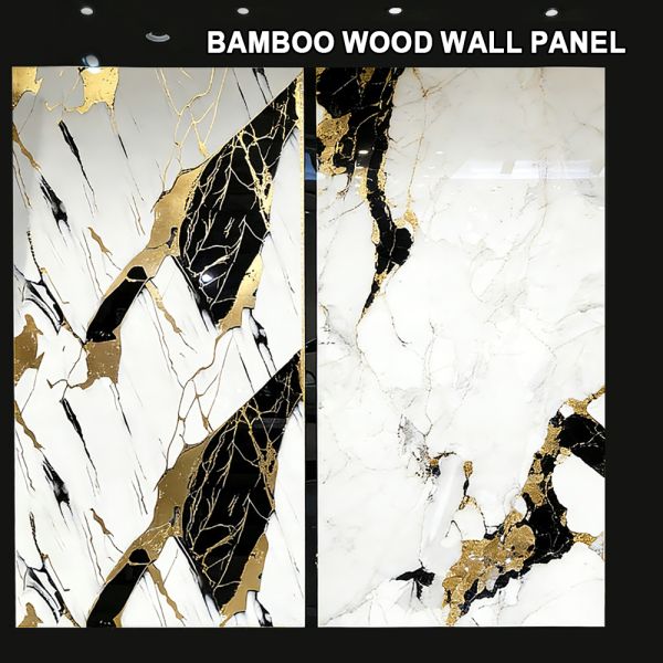 Bamboo Wood Marble PVC Wall Panels Easy Insulation Board Bamboo Fiber Wall Panel