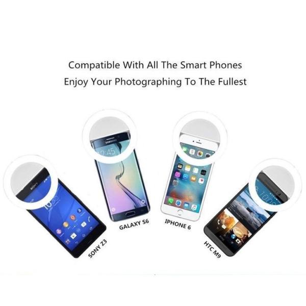 Mobile Phone Beauty Fill Light 5V USB Rechargeable 3 Mode ABS PC Material