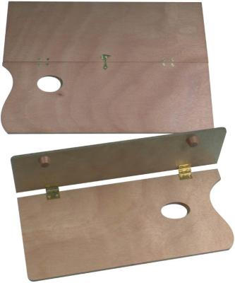Paleta de madeira oval dobrável para artistas, paleta natural da pintura da pintura de óleo da cor