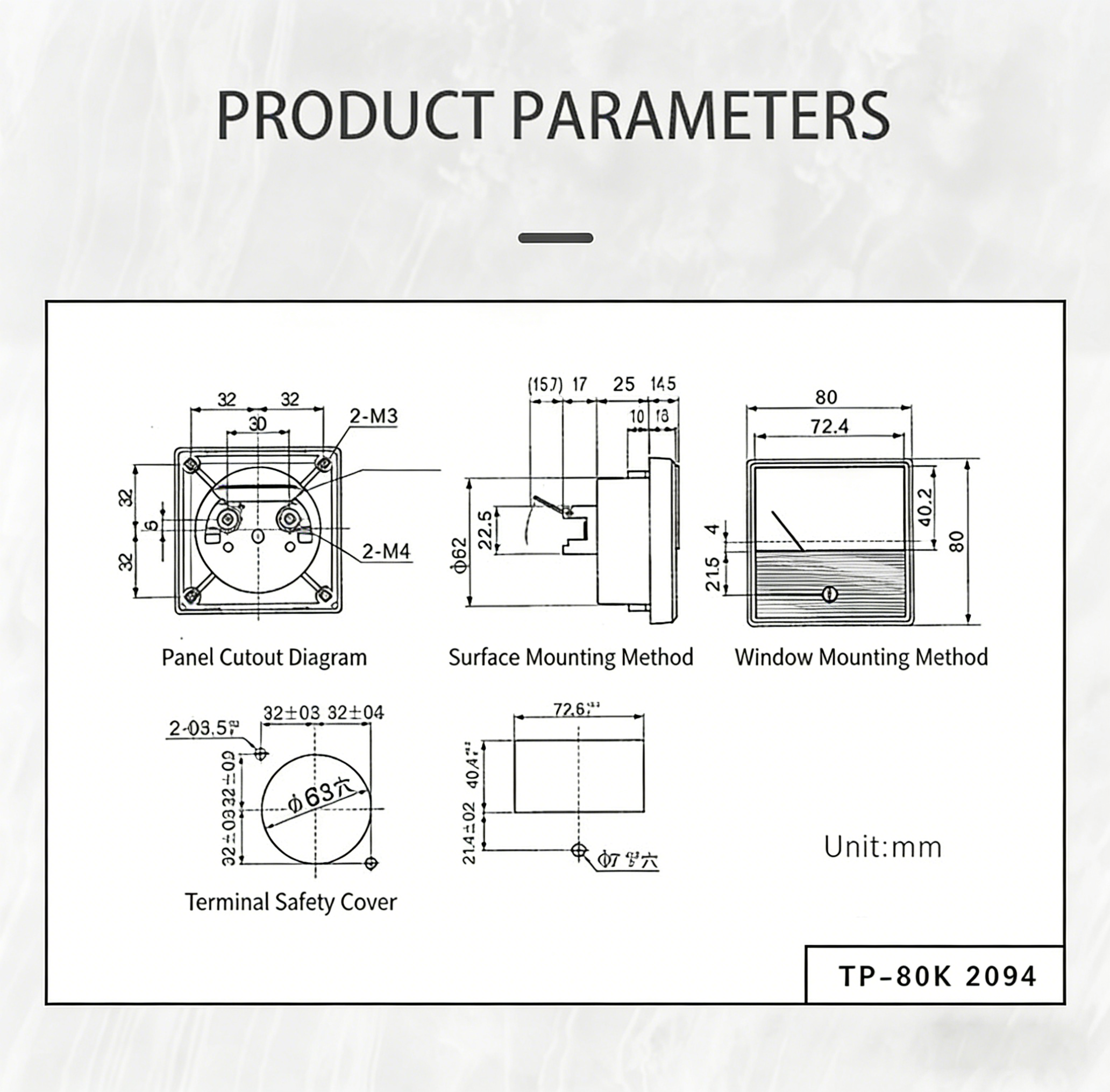 TP-80K 0-50V Analog Voltmeter - Welding Machine Dedicated Meter, Durable Case, High Accuracy