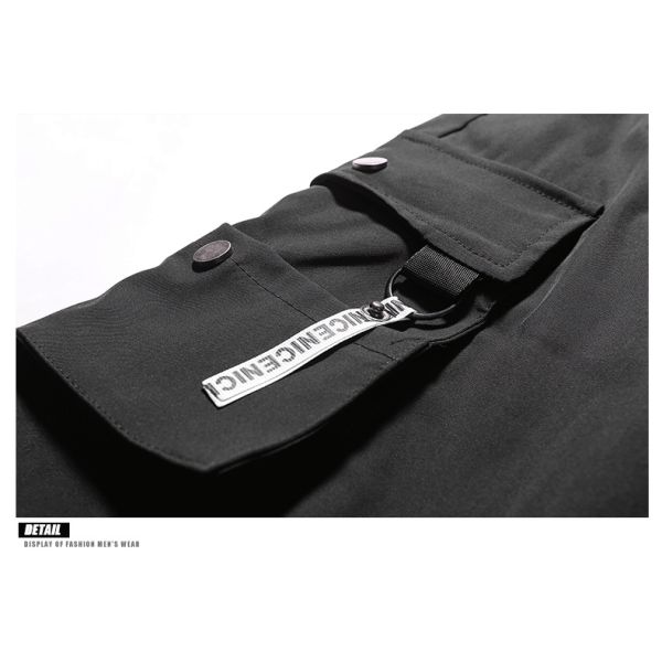 Men's Printed Cargo Pants with Pockets Mid Waist Plus Fleece Knitted Polyester/Cotton