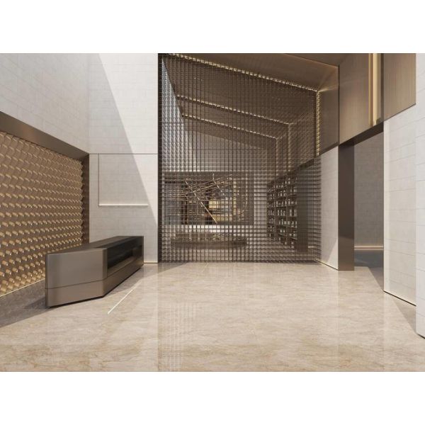1200x1200mm Polished Glazed Porcelain Tile Light Yellow 0.5% W.A