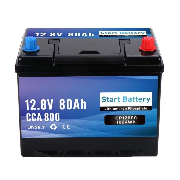 12V 80Ah LiFePO4 Deep Cycle & Starting Battery 800CCA Bluetooth - 1024Wh Solar Marine RV Off-Grid Lithium Battery With Smart BMS
