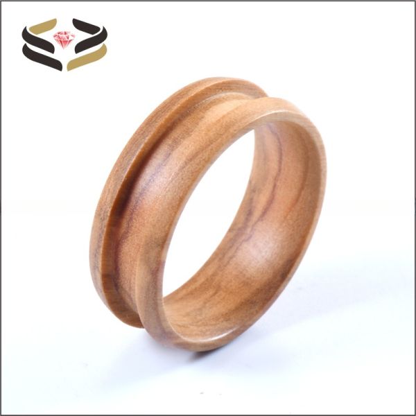 Anillos de madera maciza de tipo religioso de 6 mm y 8 mm para incrustaciones