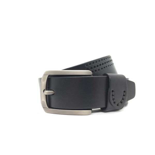 3.8CM Custom Logo Jeans Mens Casual Cow Leather Belt