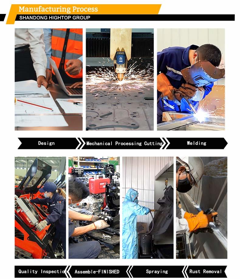 HT10L Wheeled Mini Excavator with 10KW Rated Power