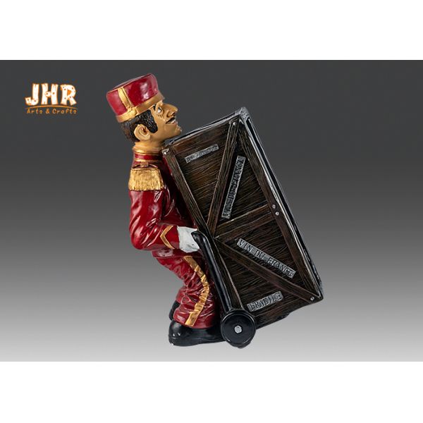 Antique Decorative Polyresin Statue Figurine Butler Sculpture Wine Bottle Rack