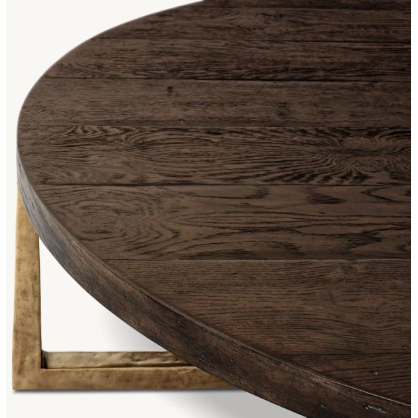 Modern Wood Top Round Coffee Table 300mm With Stainless Steel Material