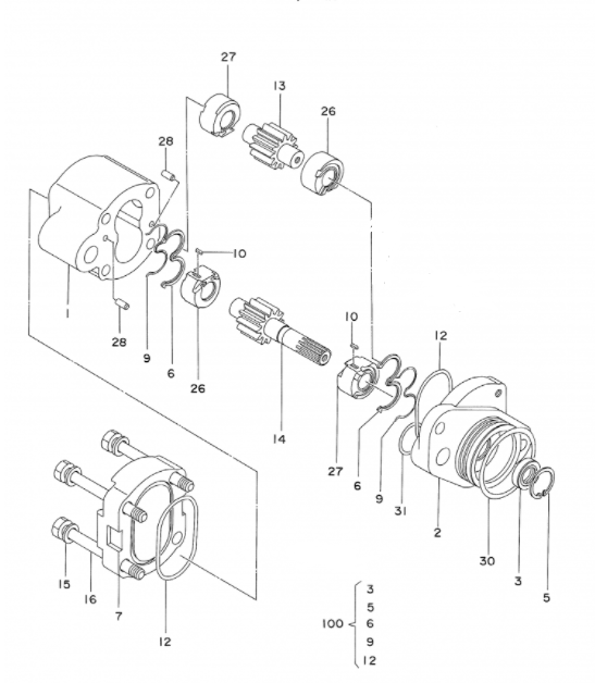 Набор преобразования насоса Ex200-2 экскаватора Belparts гидравлический на Хитачи 4255303