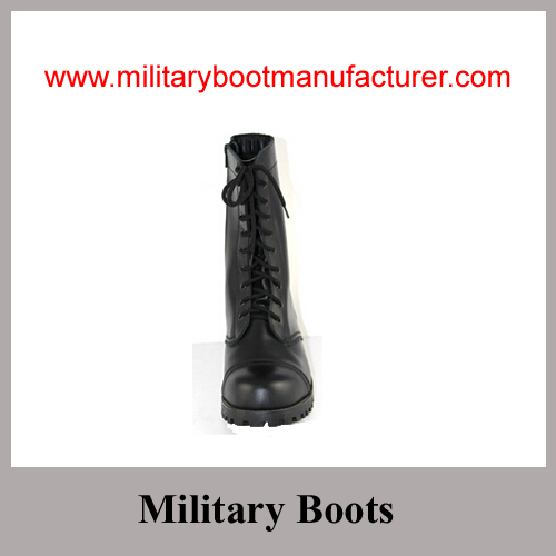 Wholesale China Made Black Full Leather Military Combat Boots