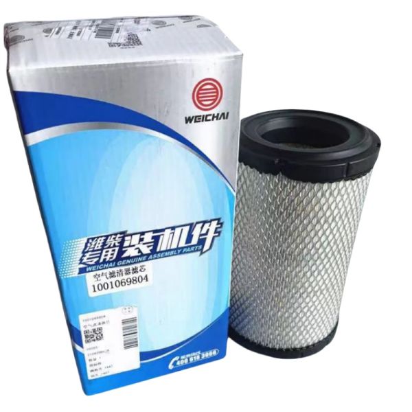 Original Spare Part Air Filter Element 1001069804 with Iron and Filter Paper for Weichai Generator Set 1001069804