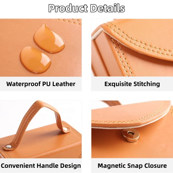 Portable Folding PU Leather Jewelry Boxes Luxury Leather Travel Jewelry Organizer