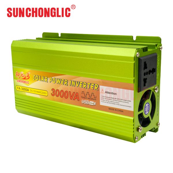 3000VA 24V to 220V Modified Sine Wave Solar Power Inverter with 5V USB Interface for Off-Grid Systems