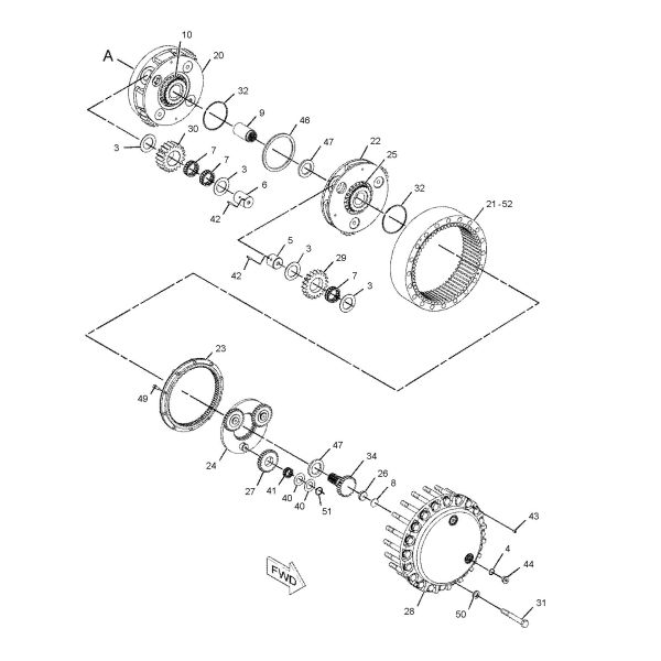 E E345C E345D E349 Gear Final Drive 227-6044 333-3036